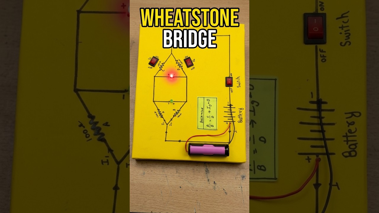 Figure 1: Working Model Setup, Scientific Diagram & Project Prototype for Wheatstone Bridge Working Model Meter Bridge