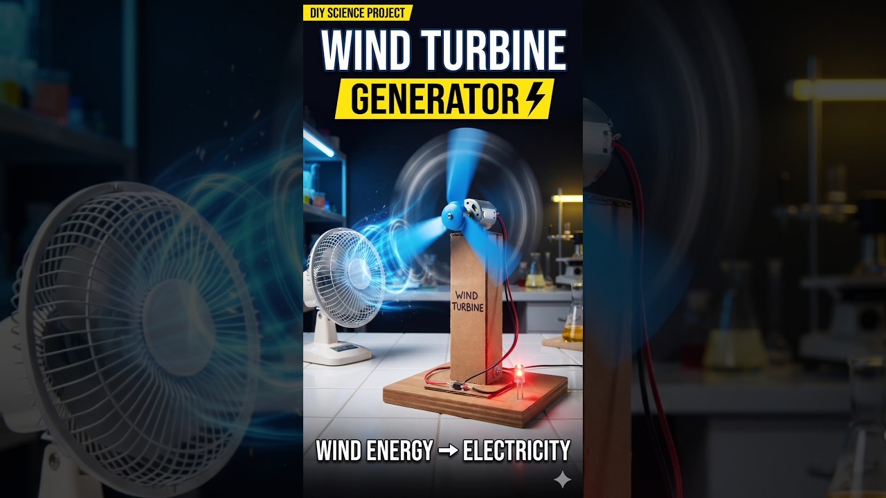 Figure 1: Working Model Setup, Scientific Diagram & Project Prototype for Wind Mill Working Model With Capacitor Storage