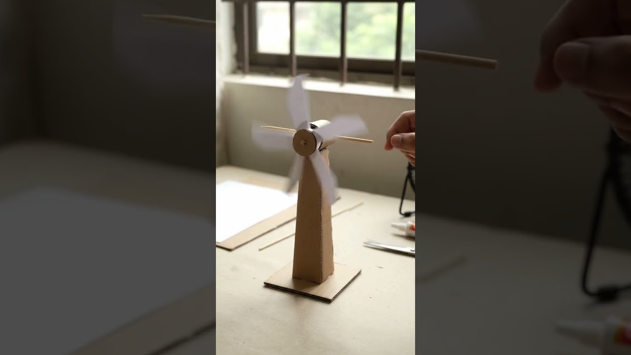 Figure 2: Working Model Setup, Scientific Diagram & Project Prototype for Wind Mill Working Model With Capacitor Storage