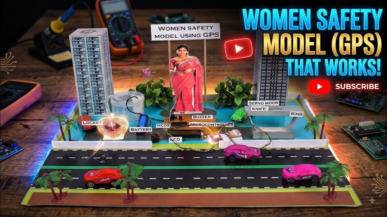 Figure 1: Working Model Setup, Scientific Diagram & Project Prototype for Women Safety Device Working Model Using Buzzer And Gps
