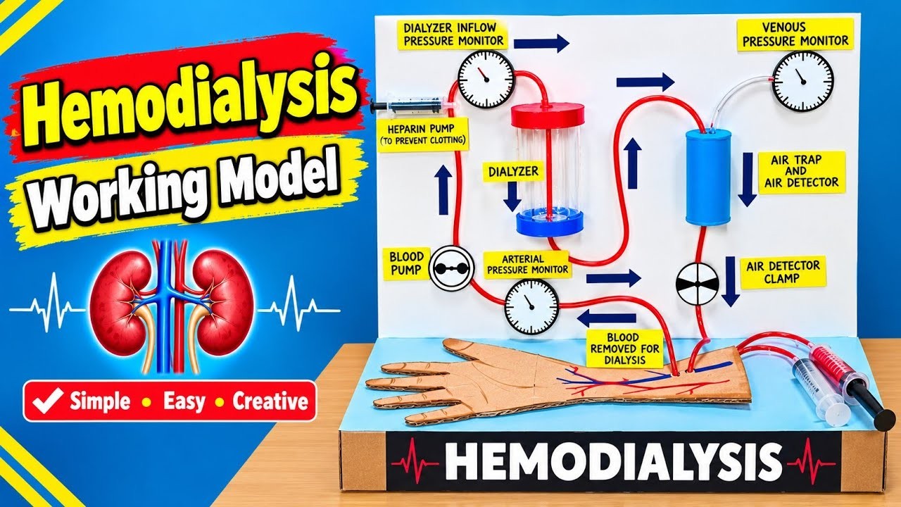 Figure 3: Working Model Setup, Scientific Diagram & Project Prototype for Working Model Of Kidney Dialysis