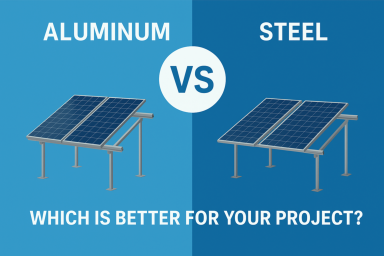 Figure 1: System Model, Architecture & Empirical Results for Aluminum Vs Galvanized Steel Solar Structure Comparison