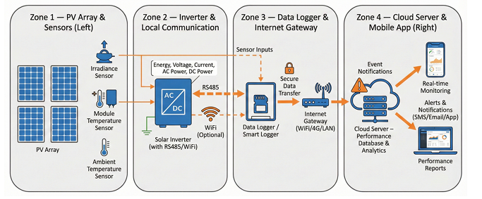 Figure 1: System Model, Architecture & Empirical Results for Solar Powered Environmental Monitoring Station