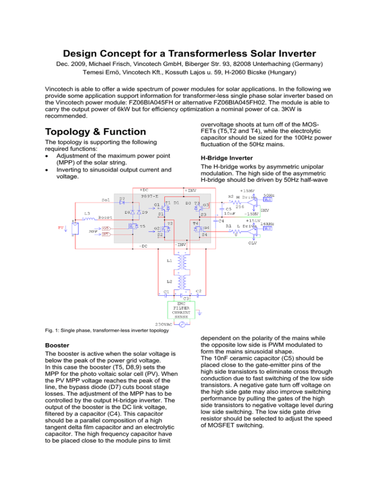Figure 1: System Model, Architecture & Empirical Results for Transformerless Inverter For Solar Applications