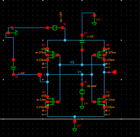 Cadence Virtuoso simulation waveform screen for 8T SRAM Cell Read and Write Operation