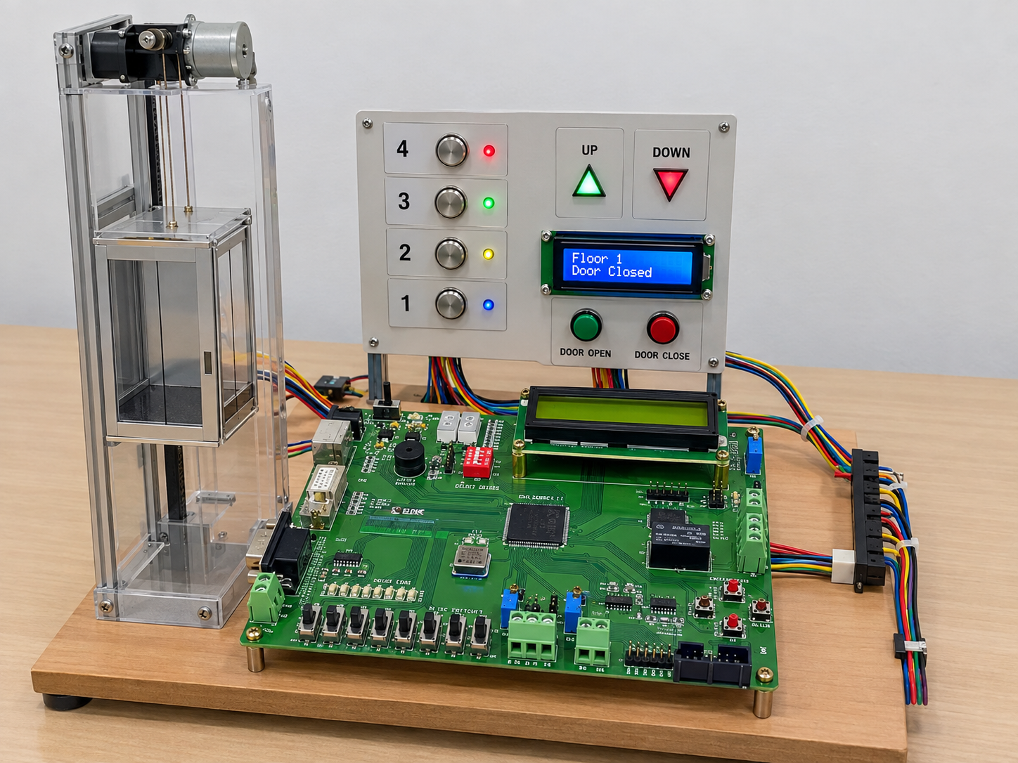 AMD Vivado simulation waveform screen for Elevator Control System FPGA Project