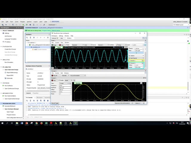 AMD Vitis HLS simulation waveform screen for FIR Filter FPGA Implementation