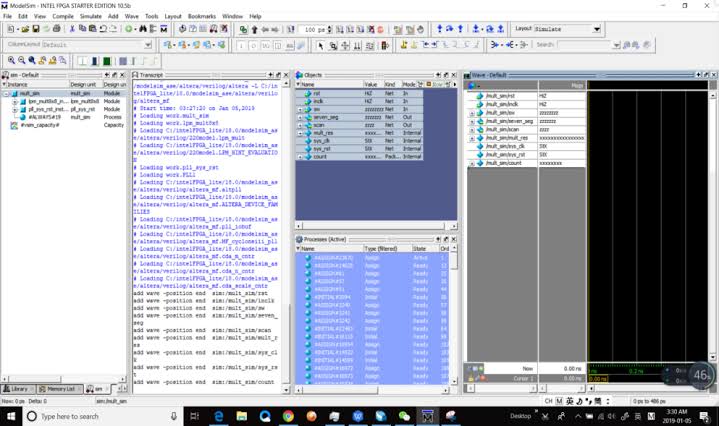 Cadence Virtuoso simulation waveform screen for High-Speed Multiplier Using VLSI
