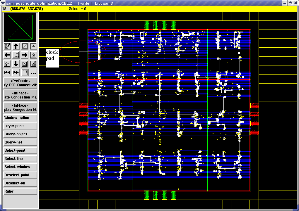 Cadence Virtuoso simulation waveform screen for Semi-Custom ASIC Design Flow Project